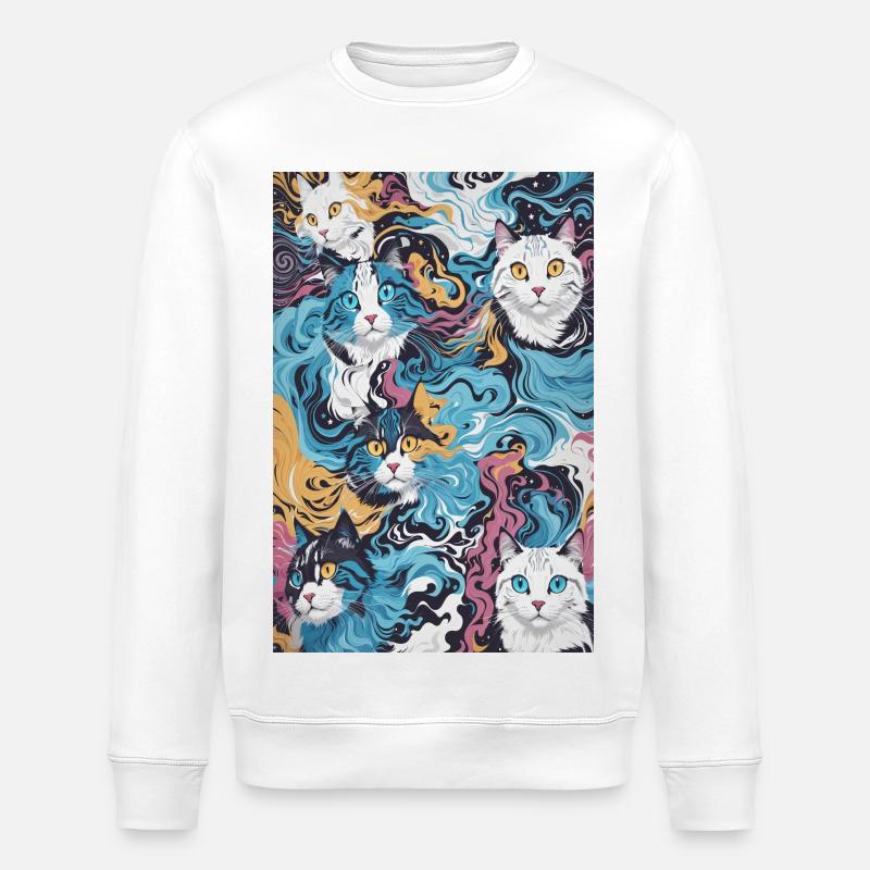 Motif de chat - Sweat bio ROLLER Stanley/Stella Unisexe - blanc