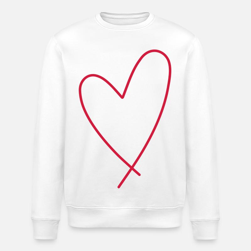 Herz - Herz Form - Herz Kontur - Rotes Herz - Stanley/Stella Unisex Bio-Sweatshirt ROLLER - Weiß