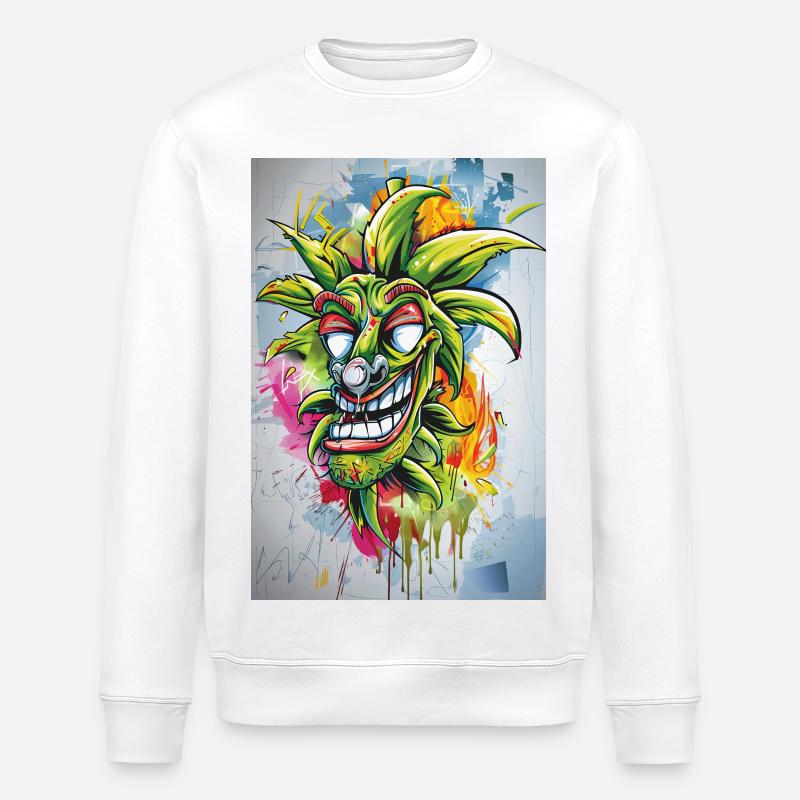 Graffiti Bouffon Ananas - Sweat bio ROLLER Stanley/Stella Unisexe - blanc