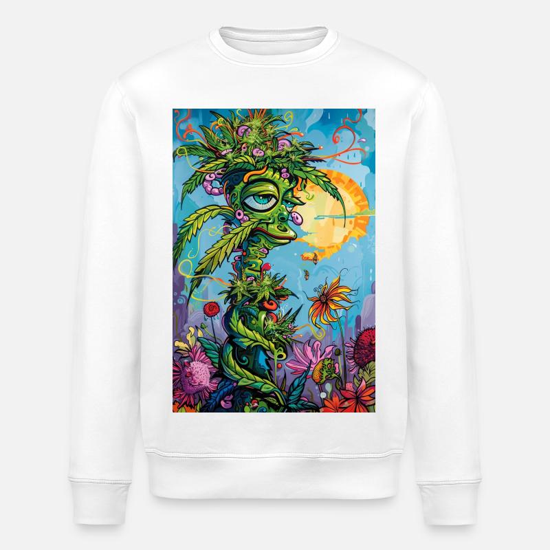 Pflanzengeist im Sonnenkleid - Stanley/Stella Unisex Bio-Sweatshirt ROLLER - Weiß