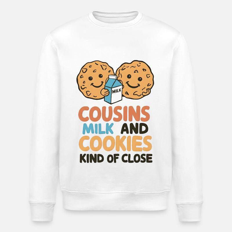 Milk and biscuits Cousins - Stanley/Stella ROLLER Unisex Organic Sweatshirt - white