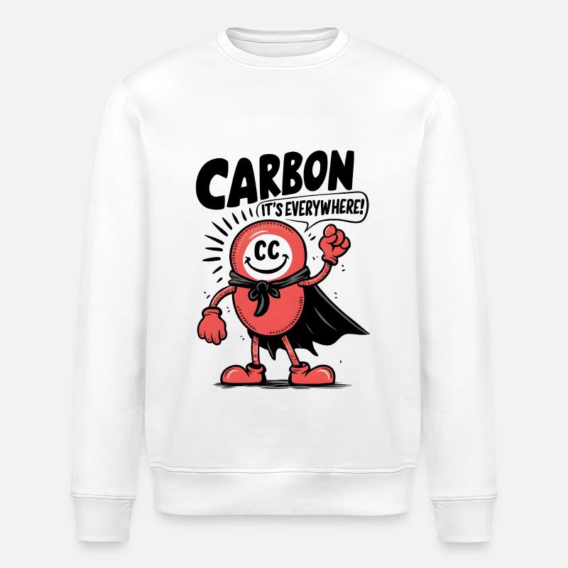 Comic Carbon - It's Everywhere! - Stanley/Stella ROLLER Unisex Organic Sweatshirt - white