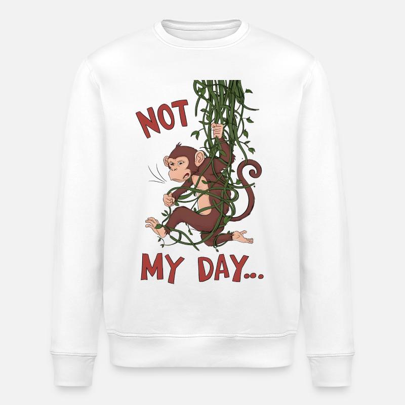 Not My Day Monkey - Stanley/Stella Unisex Bio-Sweatshirt ROLLER - Weiß