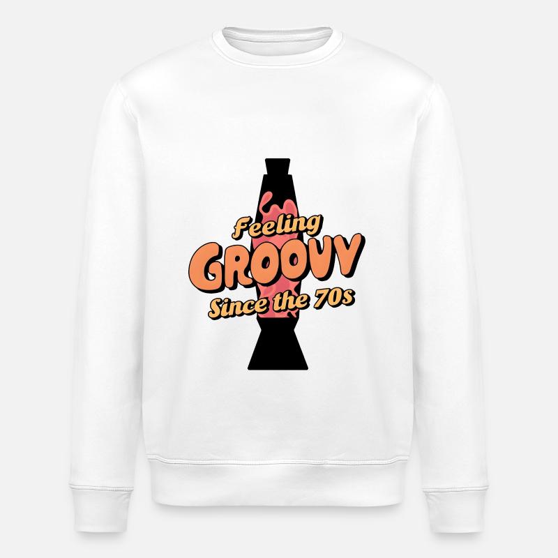 Feeling Groovy - Since The 70s - Stanley/Stella Unisex Bio-Sweatshirt ROLLER - Weiß