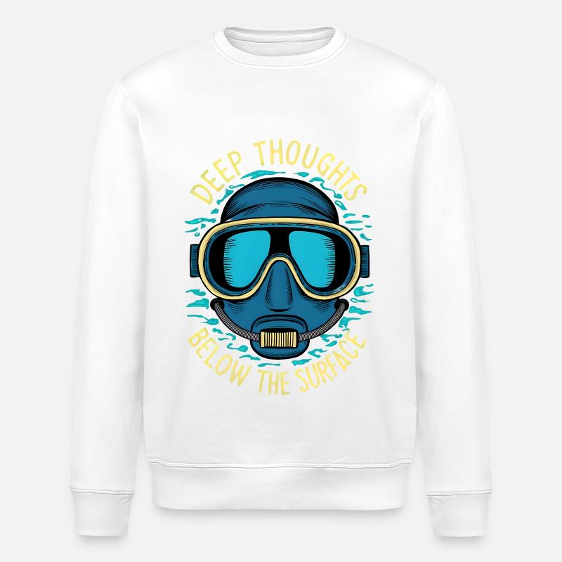 Deep Thoughts - Stanley/Stella ROLLER Unisex Organic Sweatshirt - white
