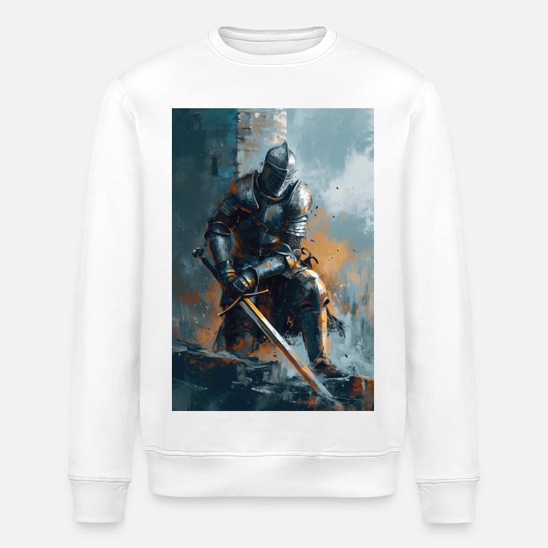 Poster Illustration Chevalier - Stanley/Stella Unisex Bio-Sweatshirt ROLLER - Weiß