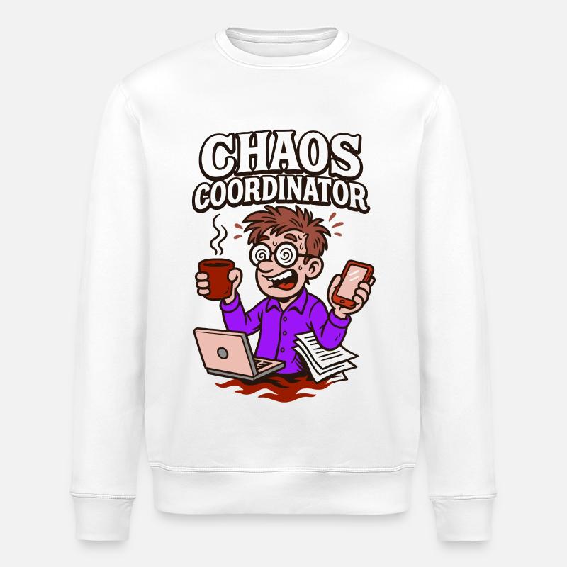 Chaos under control – somehow. - Stanley/Stella ROLLER Unisex Organic Sweatshirt - white