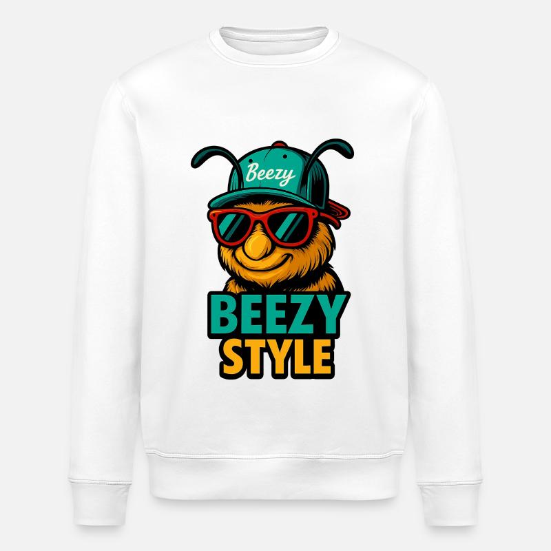 Beezy Style Biene Cap - Stanley/Stella Unisex Bio-Sweatshirt ROLLER - Weiß