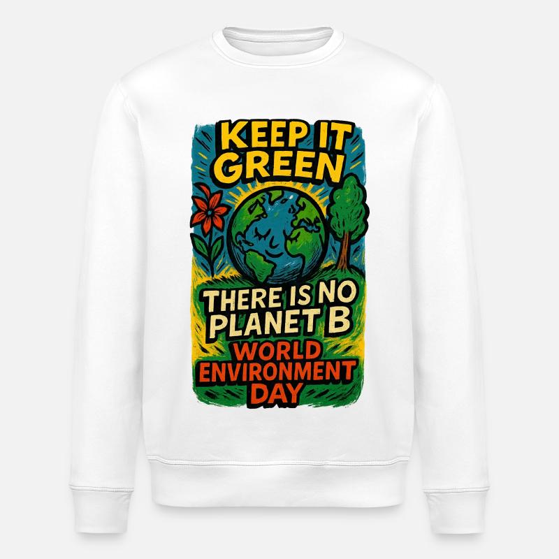 Conception du Jour de la Terre - Sweat bio ROLLER Stanley/Stella Unisexe - blanc