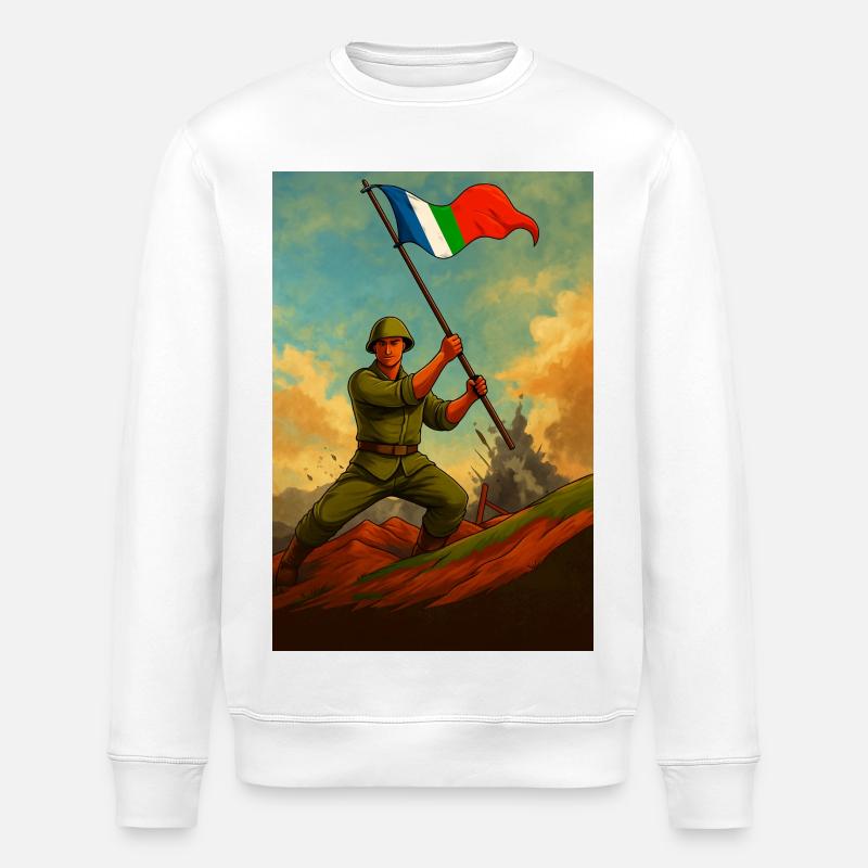MOLUKKEN DER ERSTEN GENERATION - Stanley/Stella Unisex Bio-Sweatshirt ROLLER - Weiß