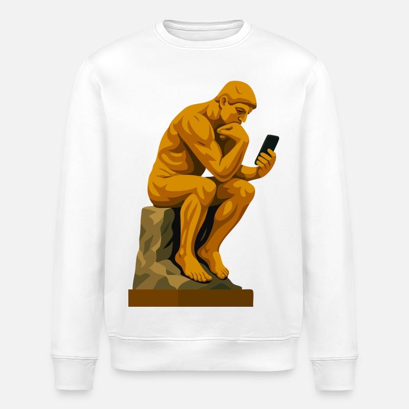 Le Penseur (connecté) - Sweat bio ROLLER Stanley/Stella Unisexe - blanc