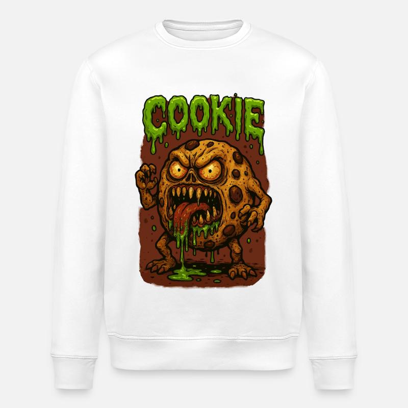 Keks-Zombie Monster - Stanley/Stella Unisex Bio-Sweatshirt ROLLER - Weiß