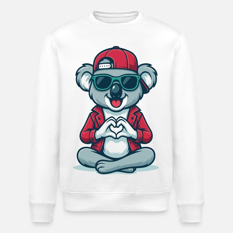Chill Heart Koala - Stanley/Stella Unisex Bio-Sweatshirt ROLLER - Weiß