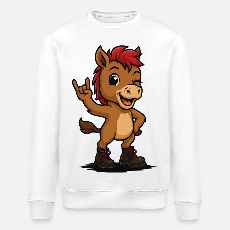 Punk Rock Foal - Stanley/Stella Unisex Bio-Sweatshirt ROLLER - Weiß
