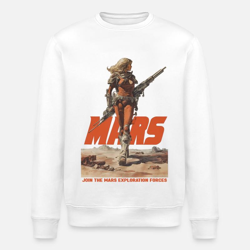Mars Exploration - Stanley/Stella ROLLER Unisex Organic Sweatshirt - white