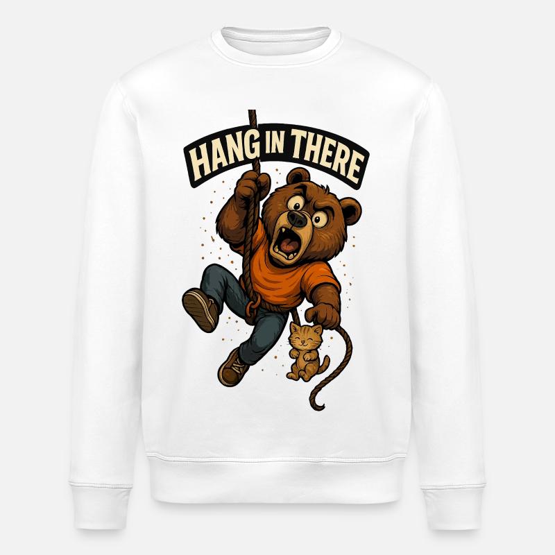 Halten Sie durch Bärenabenteuer - Stanley/Stella Unisex Bio-Sweatshirt ROLLER - Weiß