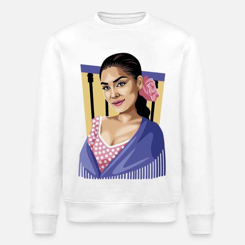 Andalusische Essenz - Stanley/Stella Unisex Bio-Sweatshirt ROLLER - Weiß