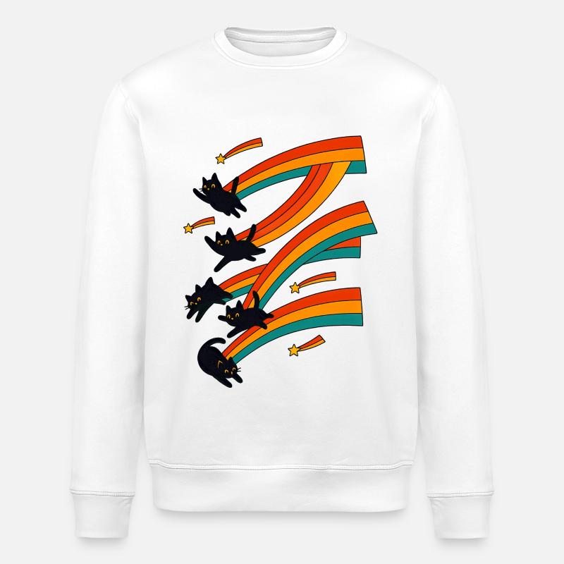 Chat arc-en-ciel - Sweat bio ROLLER Stanley/Stella Unisexe - blanc