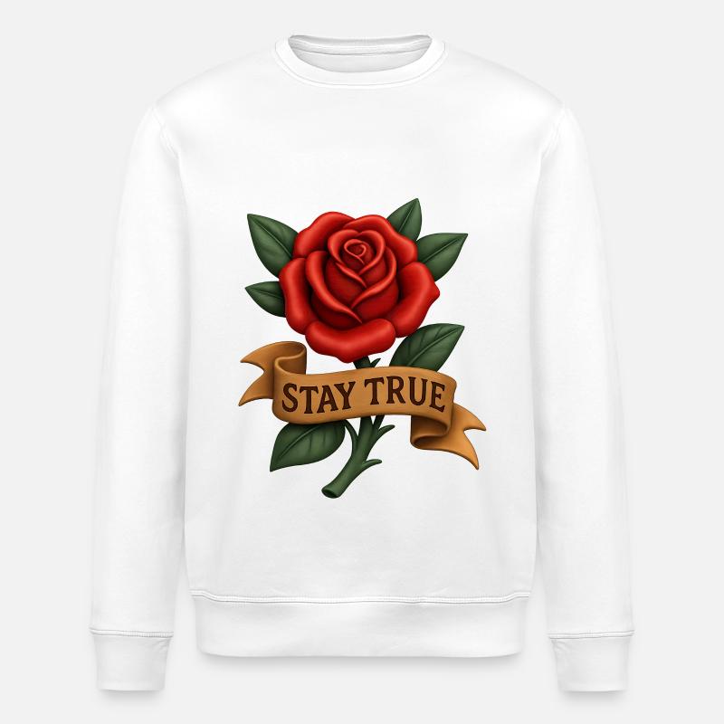 Stay Loyal Rose Motif - Sweat bio ROLLER Stanley/Stella Unisexe - blanc