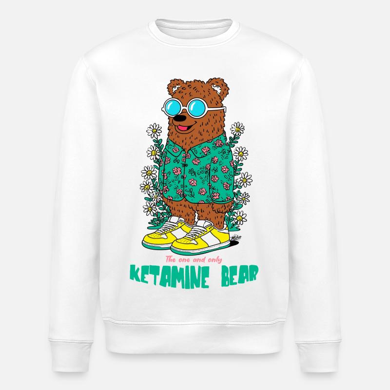 Ours à la kétamine - Sweat bio ROLLER Stanley/Stella Unisexe - blanc