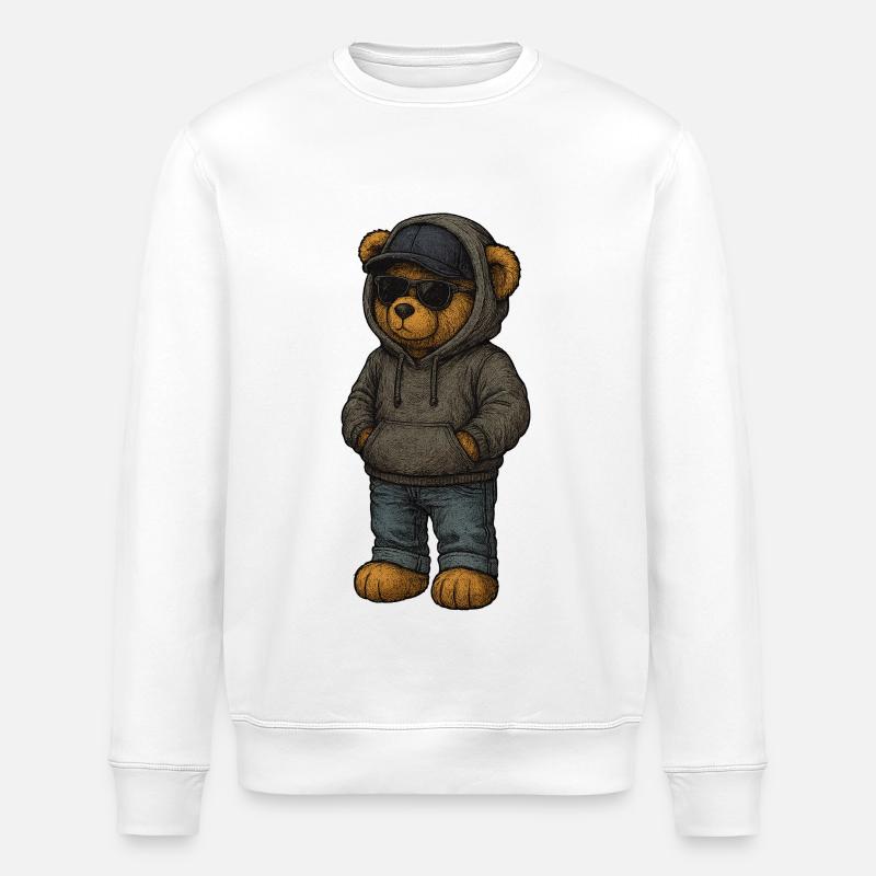 Urban Kapuzenpullover Bär - Stanley/Stella Unisex Bio-Sweatshirt ROLLER - Weiß
