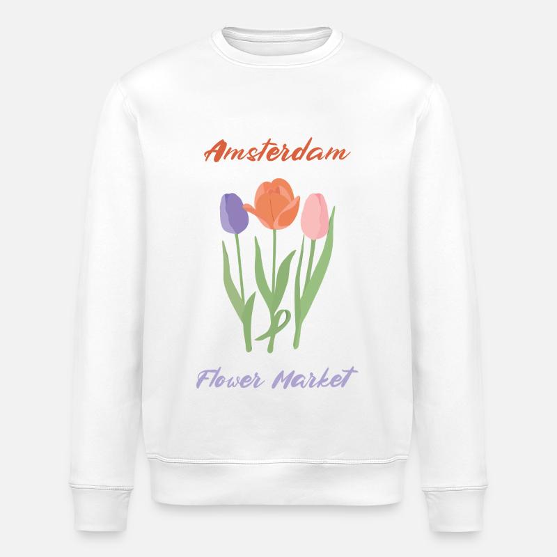 Amsterdam Tulpen - Stanley/Stella Unisex Bio-Sweatshirt ROLLER - Weiß