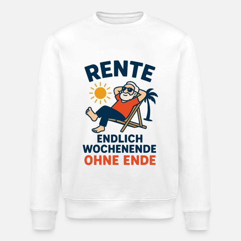 Retirement - finally weekend without end - Stanley/Stella ROLLER Unisex Organic Sweatshirt - white