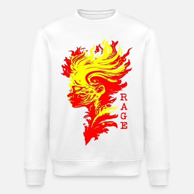 Rage enflammée - Sweat bio ROLLER Stanley/Stella Unisexe - blanc