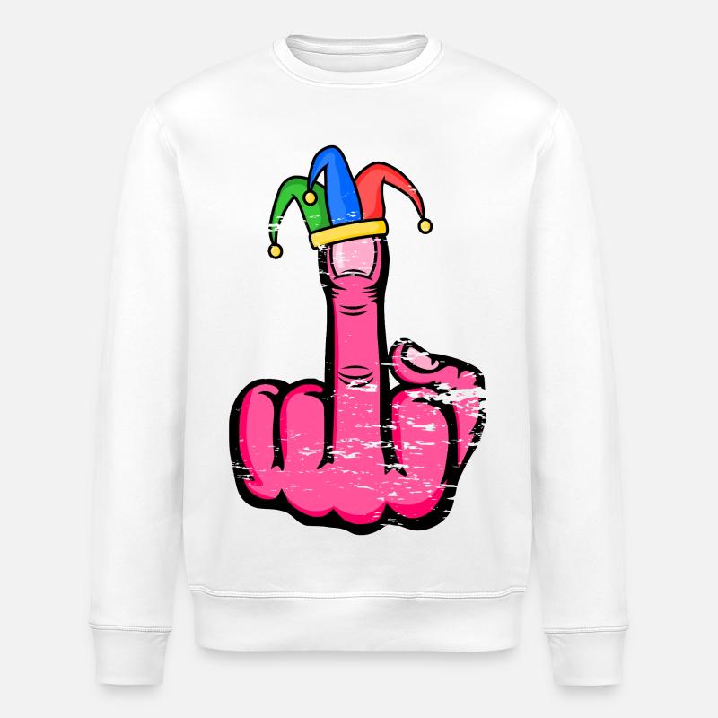 Mittelfinger Stingerfinger Karneval - Stanley/Stella Unisex Bio-Sweatshirt ROLLER - Weiß