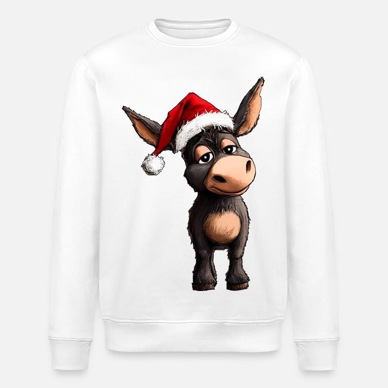 Noël à dos d’âne - Sweat bio ROLLER Stanley/Stella Unisexe - blanc