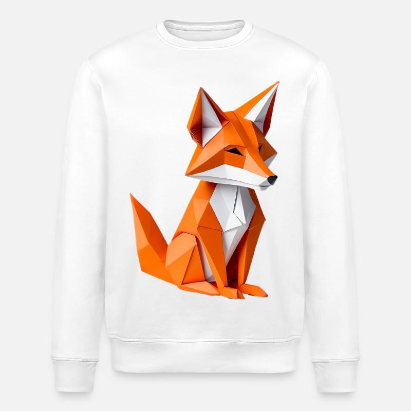 Illustration du renard polygonal - Sweat bio ROLLER Stanley/Stella Unisexe - blanc