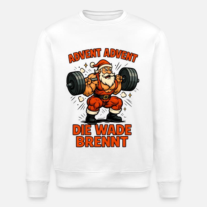 Advent Advent the calf burns - Stanley/Stella ROLLER Unisex Organic Sweatshirt - white
