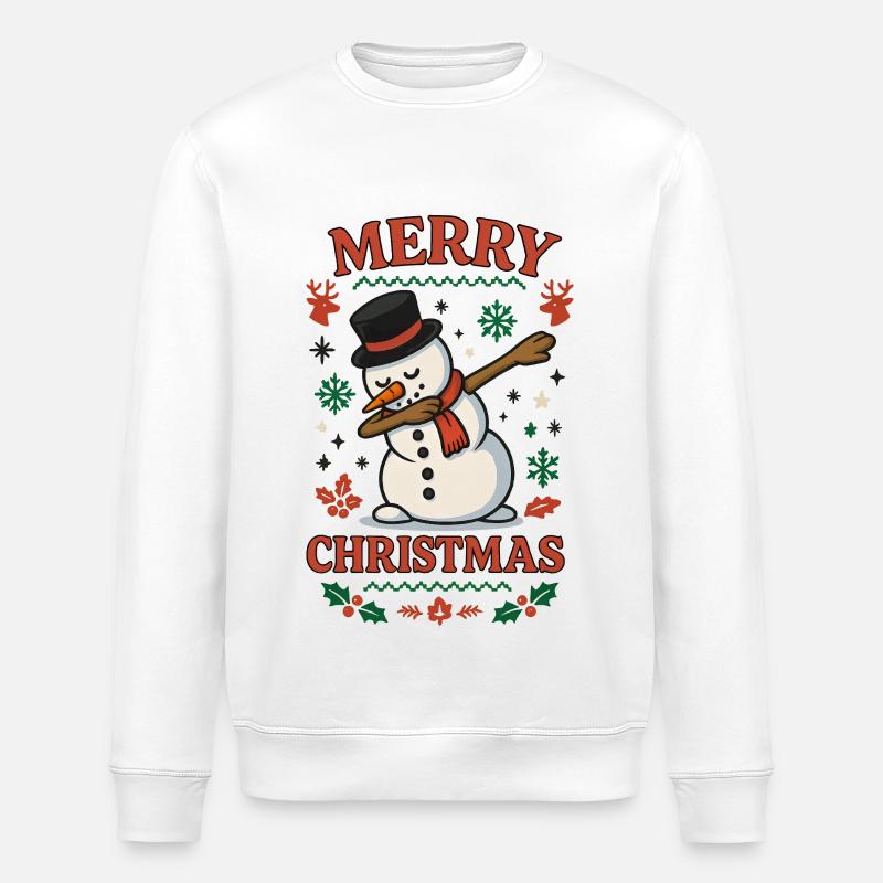 Dab de Noël moche - Sweat bio ROLLER Stanley/Stella Unisexe - blanc