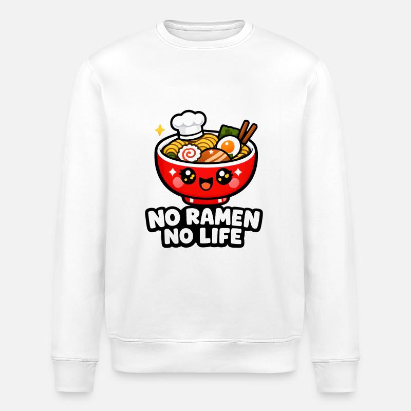 No Ramen No Life - Stanley/Stella Unisex Bio-Sweatshirt ROLLER - Weiß