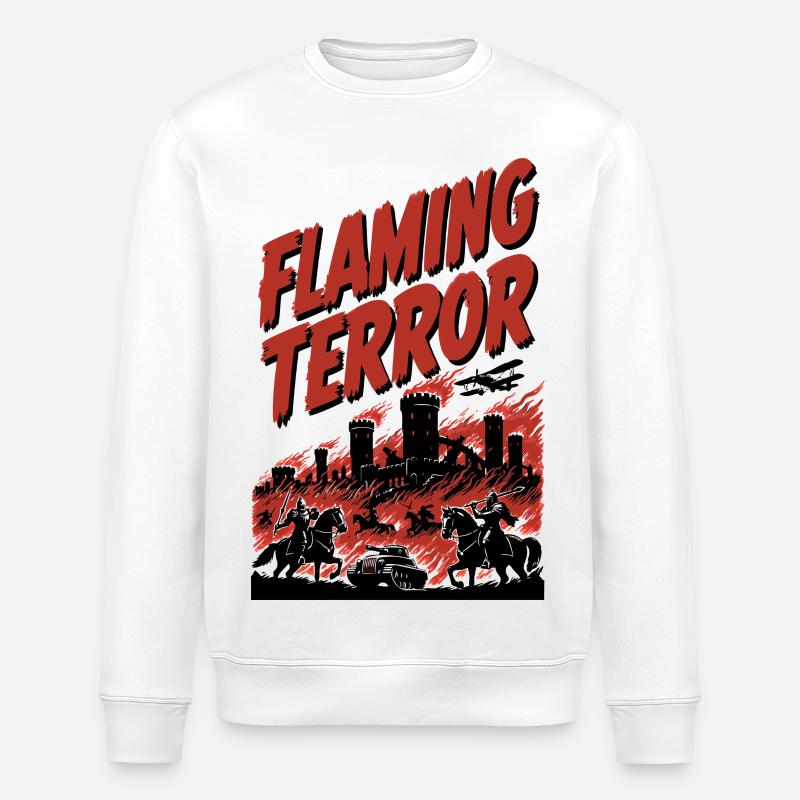 Flammender Terror: Stadtbrand - Stanley/Stella Unisex Bio-Sweatshirt ROLLER - Weiß