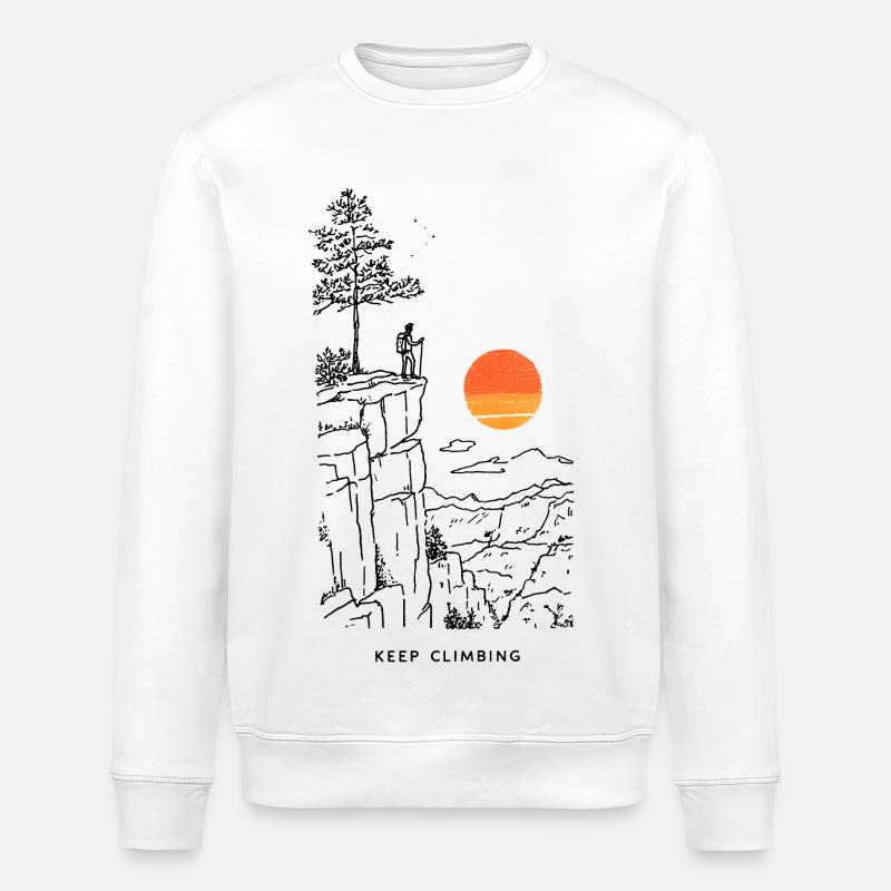 Sunset Sun Circle - Stanley/Stella ROLLER Unisex Organic Sweatshirt - white