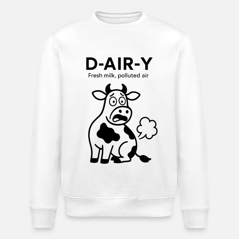 D-Air-Y – Fresh Milk, Polluted Air - Kuh - Stanley/Stella Unisex Bio-Sweatshirt ROLLER - Weiß