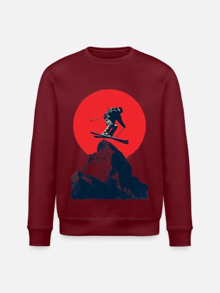 Skisprung über Felsgipfel - Stanley/Stella Unisex Bio-Sweatshirt ROLLER - Weiß