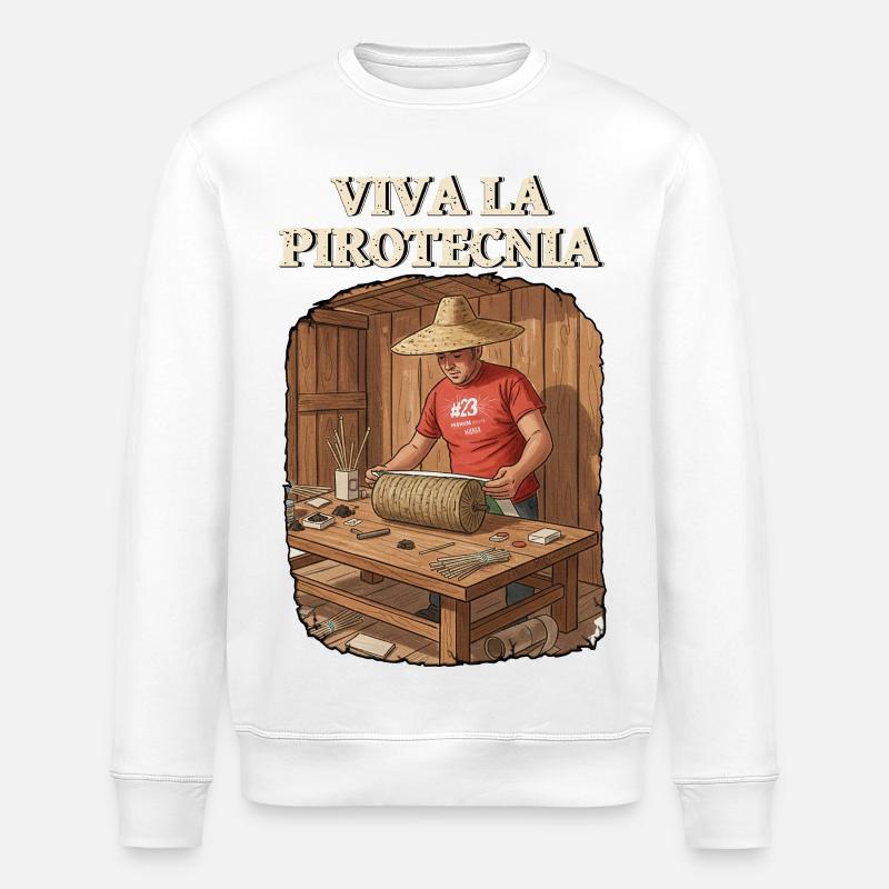 Vive la pyrotechnie - Sweat bio ROLLER Stanley/Stella Unisexe - blanc
