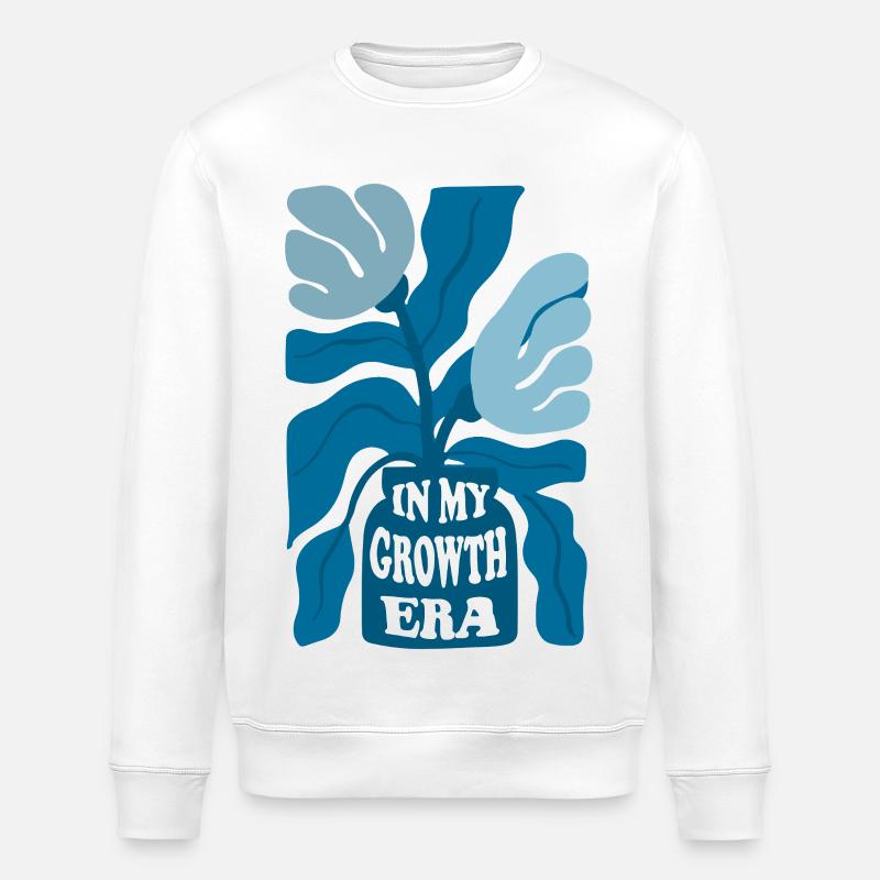 À mon époque de croissance – Diction florale positive - Sweat bio ROLLER Stanley/Stella Unisexe - blanc