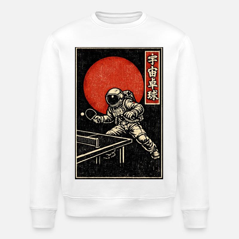 Astronaute Ping-Pong Rouge - Sweat bio ROLLER Stanley/Stella Unisexe - blanc
