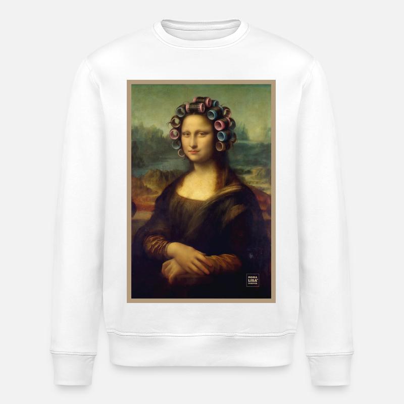 Mona Lisa Curlers - Stanley/Stella ROLLER Unisex Organic Sweatshirt - white