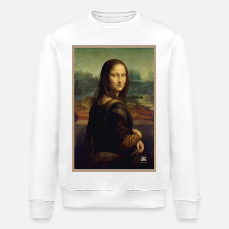 Mona Lisa from Back - Stanley/Stella ROLLER Unisex Organic Sweatshirt - white