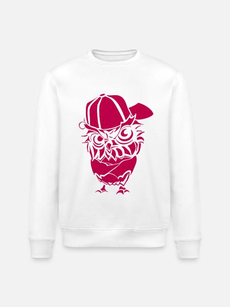 Hip Hopper Eule - Stanley/Stella Unisex Bio-Sweatshirt ROLLER - Weiß