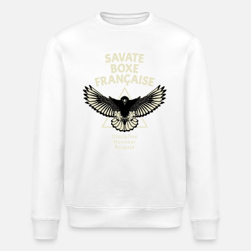 Savate Kickboxing Eagle - Stanley/Stella ROLLER Unisex Organic Sweatshirt - white