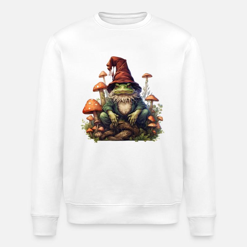 ZAUBERER FROSCH - Stanley/Stella Unisex Bio-Sweatshirt ROLLER - Weiß