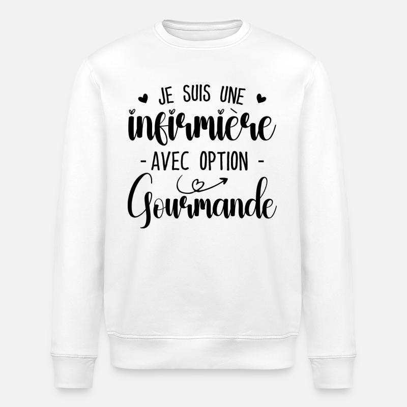 Krankenschwester mit Gourmet-Option - Stanley/Stella Unisex Bio-Sweatshirt ROLLER - Weiß