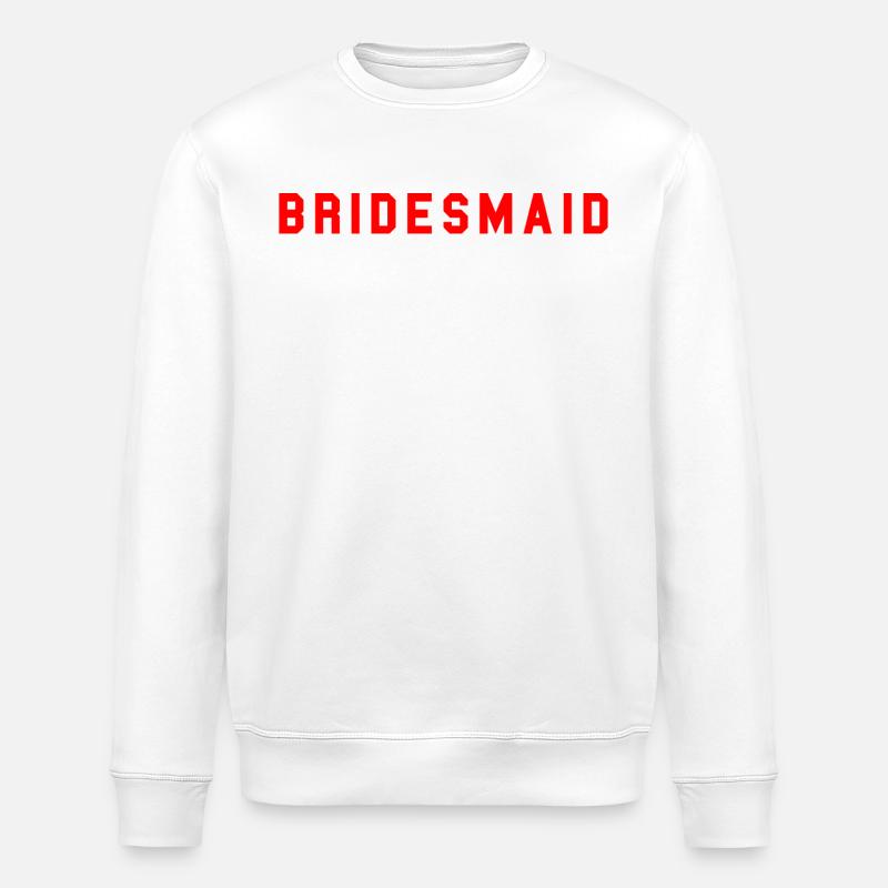 BRIDESMAID College Design Rot - Stanley/Stella Unisex Bio-Sweatshirt ROLLER - Weiß