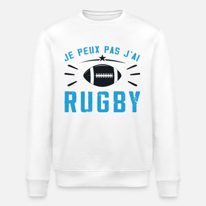 I can't I rugby - Stanley/Stella ROLLER Unisex Organic Sweatshirt - white