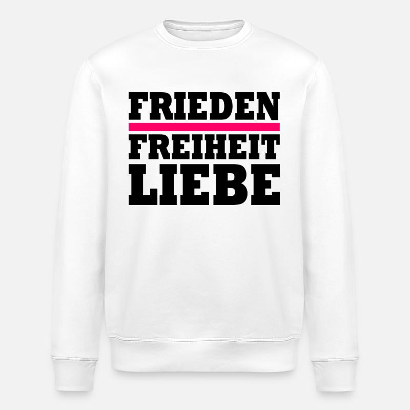 Frieden freiheit liebe - Stanley/Stella Unisex Bio-Sweatshirt ROLLER - Weiß